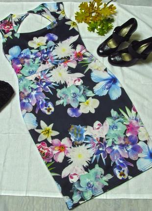 Сукня стрейчева футляр у квітах.5 фото