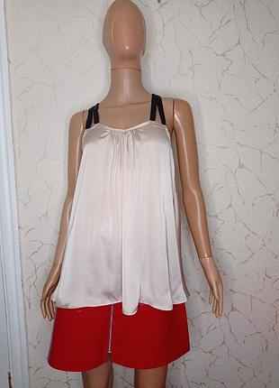 Майка атлас з бантом на спині