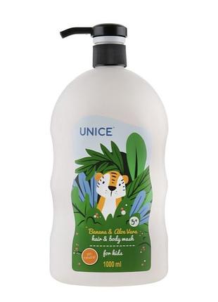 Детский шампунь для волос и тела с экстрактом банана и алоэ вера