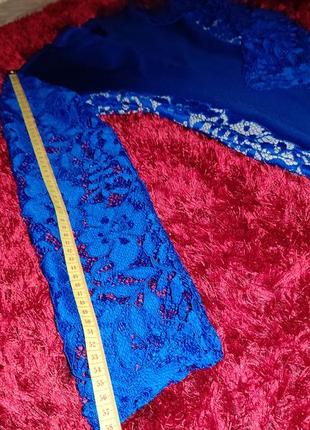 Вечернее платье (фасон рыбка), цвет электрик, синий, размер s/m6 фото
