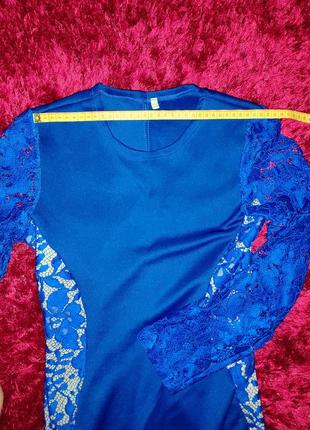 Вечернее платье (фасон рыбка), цвет электрик, синий, размер s/m5 фото