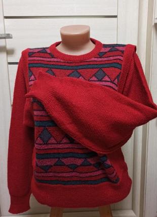 Винтажный брендовый свитер интересного фасона из кид мохера.3 фото