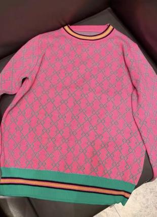 Яскравий трикотажний светр, кофта реглан1 фото