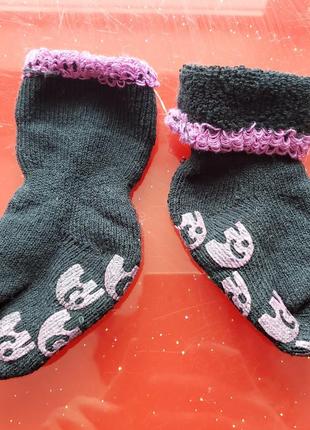 Теплі махрові шкарпетки вовняні капці з антислипами 6-9-12м 68-74-80см нові