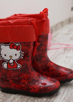 Гумові чобітки hello kitty в червоному кольорі