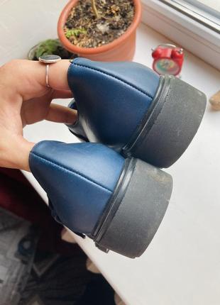 Итальянские кожаные дерби синие неформальные 383 фото