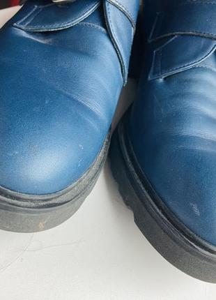 Итальянские кожаные дерби синие неформальные 384 фото