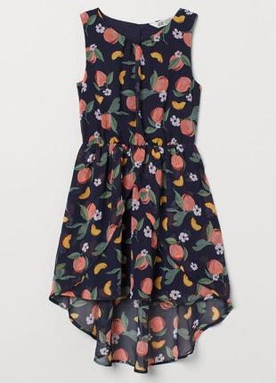 Нарядное шифоновое платье h&m с персиками1 фото
