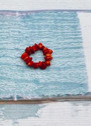 Кольцо красный коралл на подарок ко дню святого валентина влюблённых