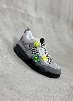 Кросівки nike jordan 4 retro se 95 neon💚2 фото