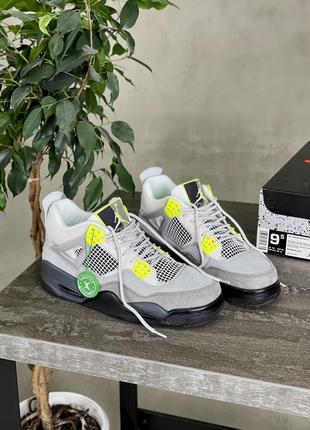 Кросівки nike jordan 4 retro se 95 neon💚4 фото