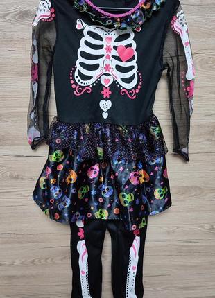Детский костюм ведьма, скелет с юбочкой на 7-8 лет4 фото