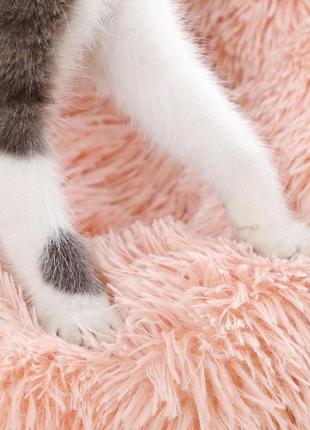 Подушка-лежак taotaopets 55201 s pink пуфік для котів круглий3 фото