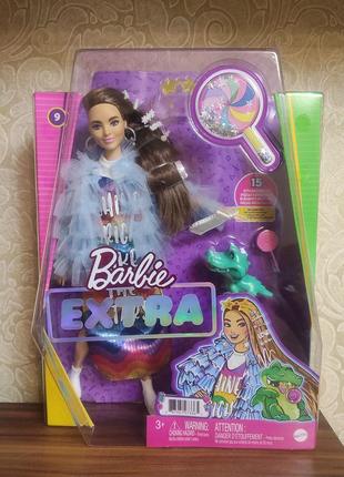 Лялька барбі екстра модниця barbie extra 9 blue ruffled jacket з вихованцем2 фото