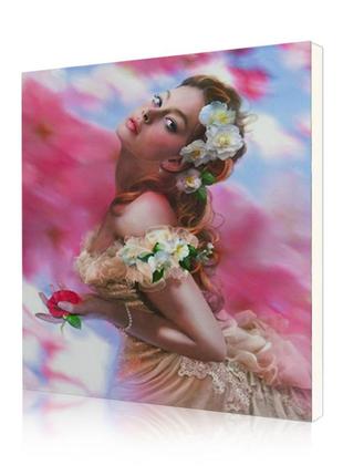 Картина за номерами lesko diy ra3418 "дівчина з камеліями" 40-50см набір для творчості живопис