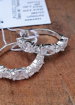 Срібні сережки з фіанітами