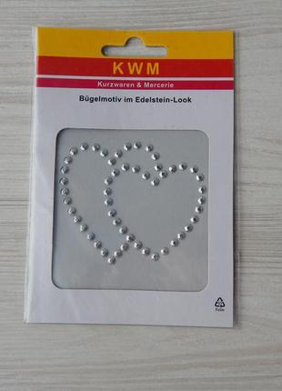 Термоапликаций с страз kwm. сердечка