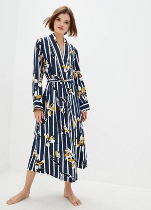 Довгий халат з квітковим принтом в смужку fable&eve knightsbridge 1382 2