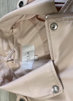 Розовая пудровая косуха курточка эко кожа s vila3 фото
