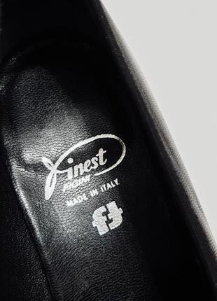 Finest figini италия кожаные туфли квадратный нос устойчивый каблук5 фото