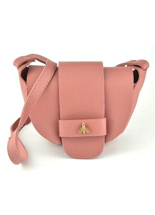 Сумочка через плечо пудровая 18х16х7см арт 8304-5