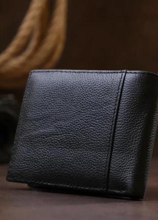 Мужской кошелёк кожаный черный2 фото