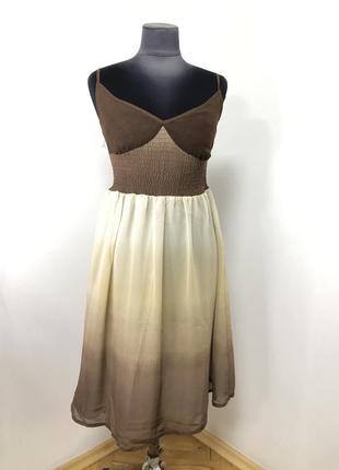 Плаття сукня сарафан коричневий бежевий