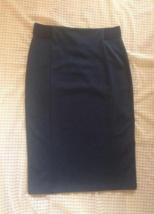 Стильная миди юбка карандаш  темно-синего цвета next2 фото