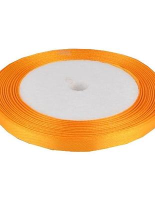 Лента атласная 7мм желто-оранжевая рулон 23м ла07-29