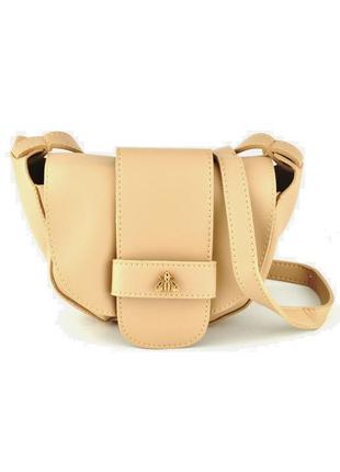 Сумочка через плечо бежевая 18х16х7см арт 8304-1