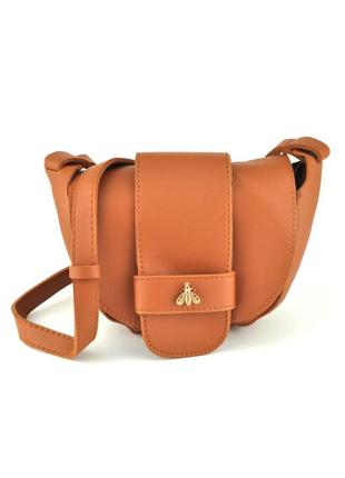 Сумочка через плечо коричневая 18х16х7см арт 8304-3