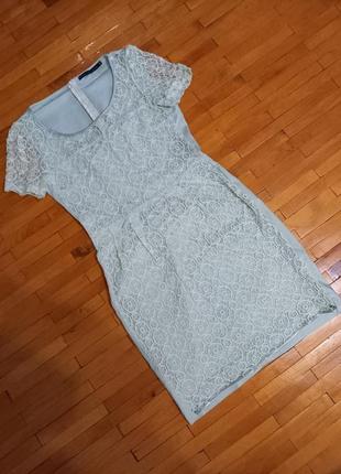 Плаття steps ментолове сукня з мережевом базове1 фото