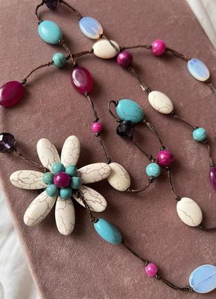 Вінтажне кольє handmade натуральний камінь
