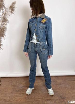 Джинсовая женская куртка и джинсы, жіночий костюм джинсова курточка + джинси1 фото