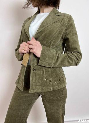 Куртка + штаны женские вельветовые, вельветовий костюм жіночий піджак і штани1 фото