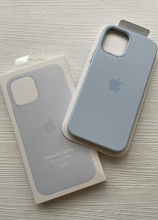 Чехол apple silicone case with magsafe for iphone 12/12 pro cloud blue2 фото