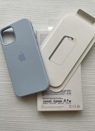 Чехол apple silicone case with magsafe for iphone 12/12 pro cloud blue3 фото