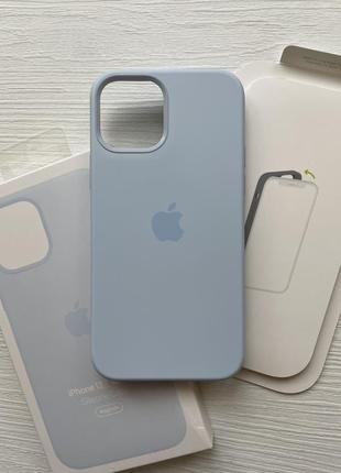 Чехол apple silicone case with magsafe for iphone 12/12 pro cloud blue1 фото