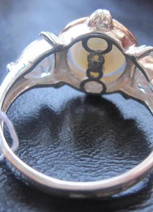 Кольцо серебро 925 с жемчугом, серебро с золотом, кольцо натуральный жемчуг7 фото
