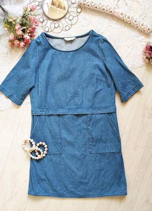 Джинсове літнє плаття міді, розмір xs, s.1 фото