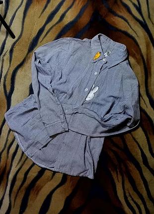 🌿коттоновая сорочка в смужку з вишивкою🌿