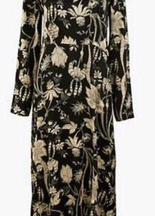 Атласное платье с цветочным принтом marks & spencer