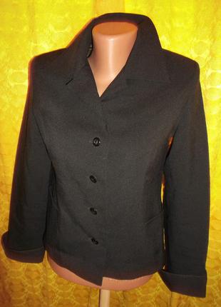 Пиджак блейзер укороченный короткий классика черный карманы р. xs