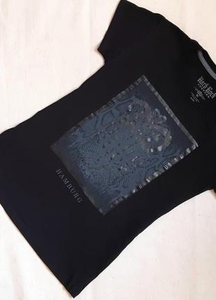 Черная хлопковая футболка с принтом hard rock couture англия размер м1 фото