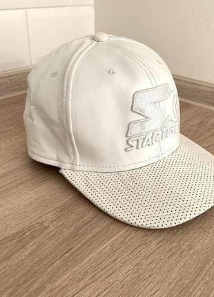 Мужская кожаная перфорированная кепка с нашивкой starter