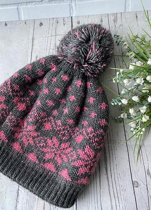 Шапка женская подросточная вязка теплая зимняя