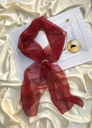 Платок для волосся червоний гофре