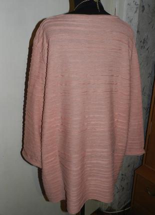 Трикотажная,лососевая блузка,большого размера,laura torelli,германия5 фото