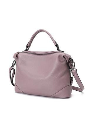 Женская кожаная сиреневая сумка