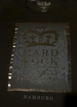 Черная хлопковая футболка с принтом hard rock couture англия размер м2 фото